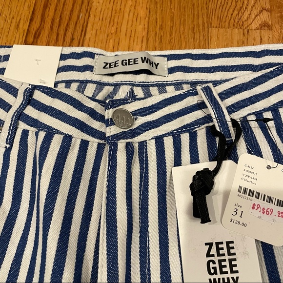 Zee Gee Why Sweeper Snap Stripe Wide-Leg Jeans 31 - Picture 6 of 15